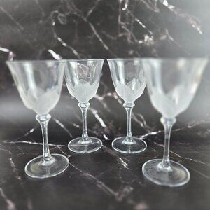 Set of 4 Cristal D'Arques-Durand "Florence" Wineglasses Made in France Vintage